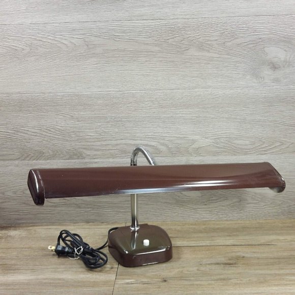 Vintage Fluorescent Desk Lamp Goose Neck Adjustable Brown Lamp Home Décor Art - Picture 7 of 12